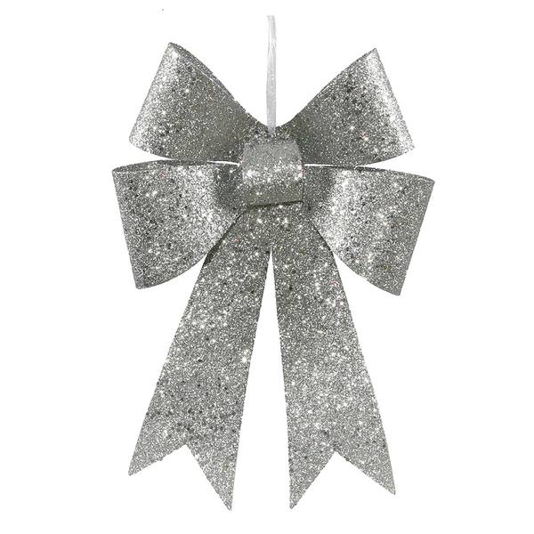 12" Silver Sequin Bow (4 pack)