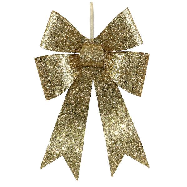 12" Gold Sequin Bow (4 pack)