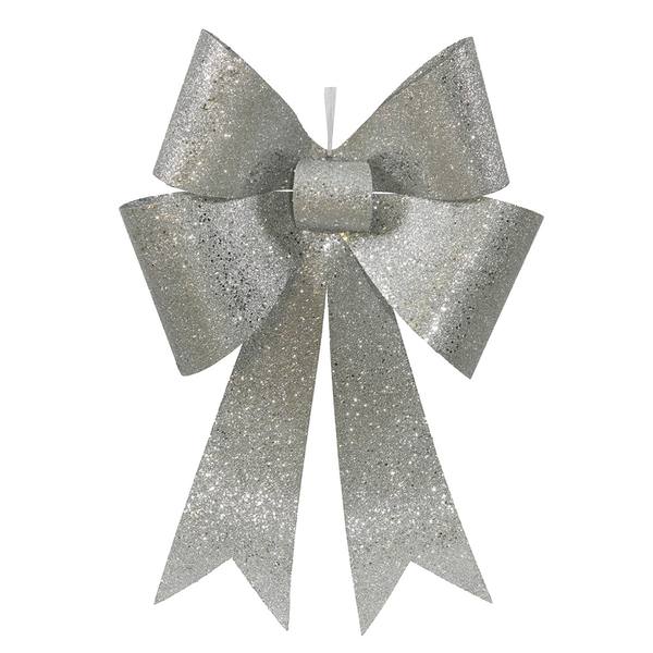 24" Silver Sequin Bow