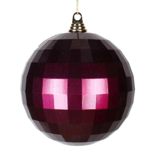 4" Magenta Candy Mirror Ball Ornament