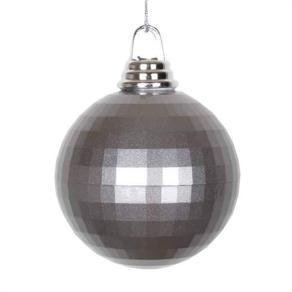 4" Pewter Candy Mirror Ball Ornament