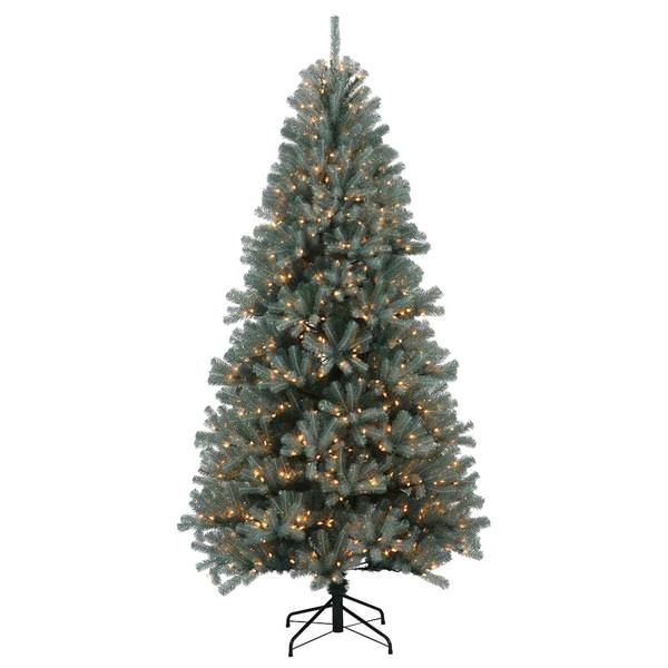 7.5' x 48" Artificial Blue Crystal 850 Clear Lights