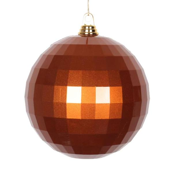 10" Copper Candy Mirror Ball Ornament