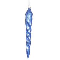 Vickerman 7.7" Blue Spiral Glitter Icicle Ornament (8 pack)