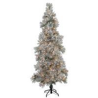 Vickerman 7' x 37" Artificial Flocked Stone Pine 300 Clear Lights