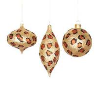 Vickerman 4" - 7" Gold / Copper / Black Glitter Onion Ornament (3 pack)