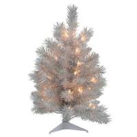 Vickerman 2' x 14" Silver White Pine 35 Clear Lights
