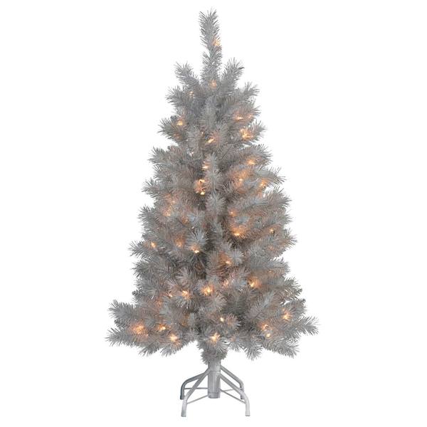 4' x 27" Silver White Pine 100 Clear Lights