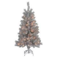 Vickerman 4' x 27" Silver White Pine 100 Clear Lights