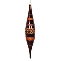 Vickerman 13" Copper / Cheetah Shiny Glitter Drop Ornament