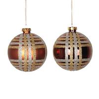 Vickerman 4" Copper / Champagne / Gold Shiny Matte Glitter Ball Ornament (4 pack)