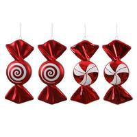 Vickerman 8" Red / White Candy Assorted Ornament (4 pack)