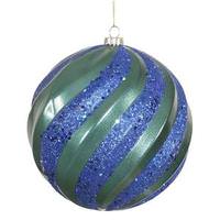 Vickerman 6" Teal / Sea Blue Matte Glitter Swirl Ball Ornament