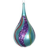 Vickerman 4" Multi Color Drop Glitter Ornament
