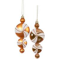 Vickerman 6" Orange / White Candy Dangle Ornament (4 pack)