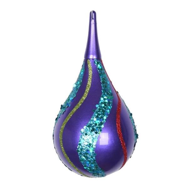 4" Multi Color Drop Glitter Ornament
