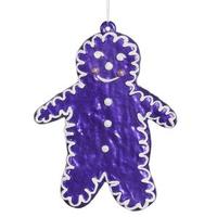Vickerman 7.5" Purple Candy Gingerbread Snowman Ornament