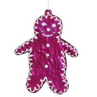 Vickerman 7.5" Cerise Candy Gingerbread Snowman Ornament