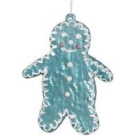 Vickerman 7.5" Teal Candy Gingerbread Snowman Ornament