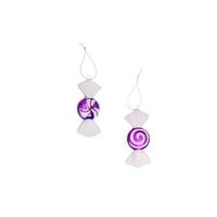 Vickerman 4" Purple / White Candy Assorted Ornament (8 pack)