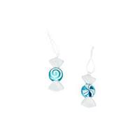Vickerman 4" Teal / White Candy Assorted Ornament (8 pack)