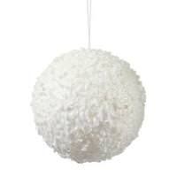 Vickerman 6" White Sequin Snow Ball Ornament