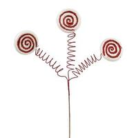 Vickerman 16" Red / White Lollipop Spray