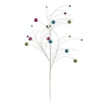 Vickerman 22" White Glitter Berry Spray