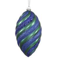 Vickerman 8" Teal / Sea Blue Glitter Swirl Drop Ornament