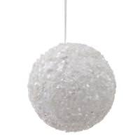 Vickerman 3.5" White Sparkle Sequin Kissing Ball Ornament