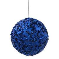Vickerman 3.5" Blue Sparkle Sequin Kissing Ball Ornament