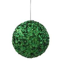 Vickerman 3.5" Green Sparkle Sequin Kissing Ball Ornament