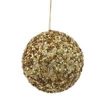 Vickerman 3.5" Gold Sparkle Sequin Kissing Ball Ornament