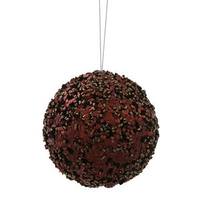 Vickerman 3.5" Chocolate Sparkle Sequin Kissing Ball Ornament