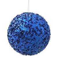 Vickerman 4.75" Blue Sparkle Sequin Kissing Ball Ornament