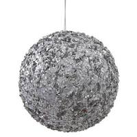 Vickerman 4.75" Silver Sparkle Sequin Kissing Ball Ornament