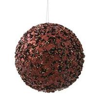 Vickerman 4.75" Chocolate Sparkle Sequin Kissing Ball Ornament