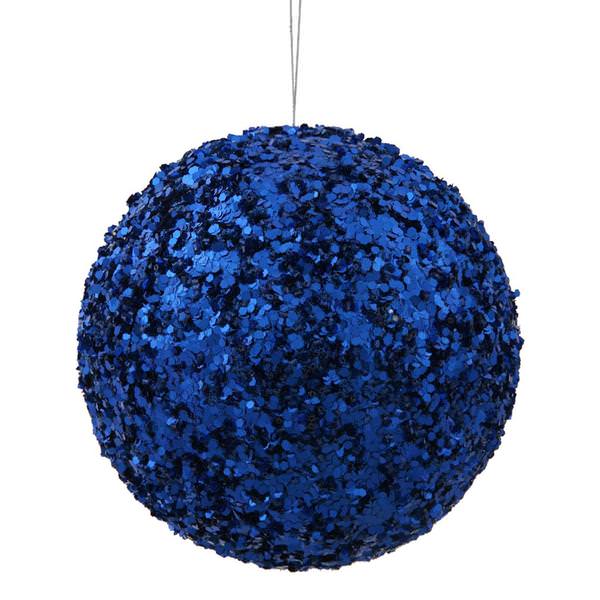 6" Blue Sparkle Sequin Kissing Ball Ornament
