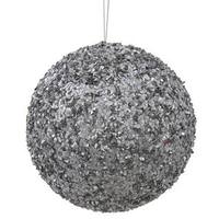Vickerman 6" Silver Sparkle Sequin Kissing Ball Ornament