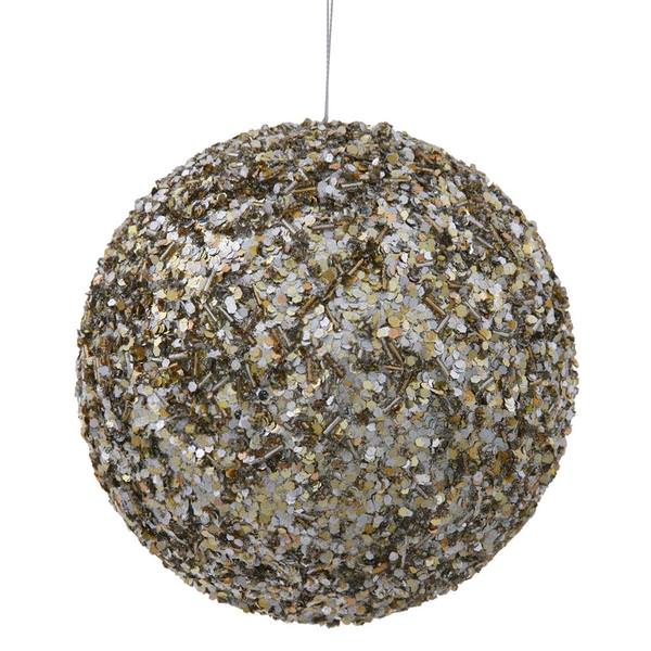 6" Champagne Sparkle Sequin Kissing Ball Ornament