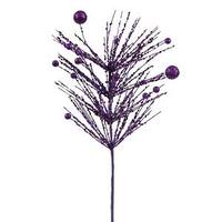 Vickerman 14" Purple Sequin Glitter Berry Spray