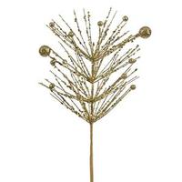 Vickerman 14" Gold Sequin Glitter Berry Spray