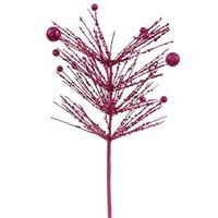 Vickerman 14" Cerise Sequin Glitter Berry Spray