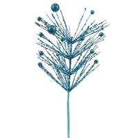 Vickerman 14" Turquoise Sequin Glitter Berry Spray