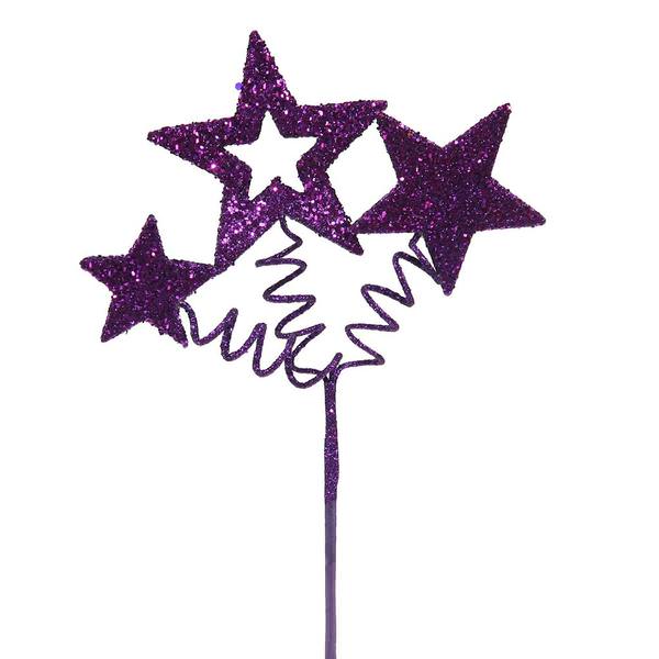 10" Purple Glitter Star Spray