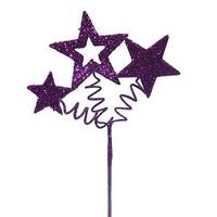 Vickerman 10" Purple Glitter Star Spray