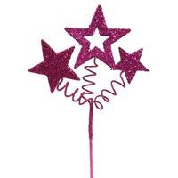 Vickerman 10" Cerise Glitter Star Spray