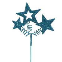 Vickerman 10" Turquoise Glitter Star Spray