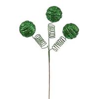 Vickerman 15" Green Glitter Spiral Ball Spray