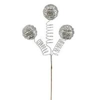 Vickerman 15" Silver Glitter Spiral Ball Spray